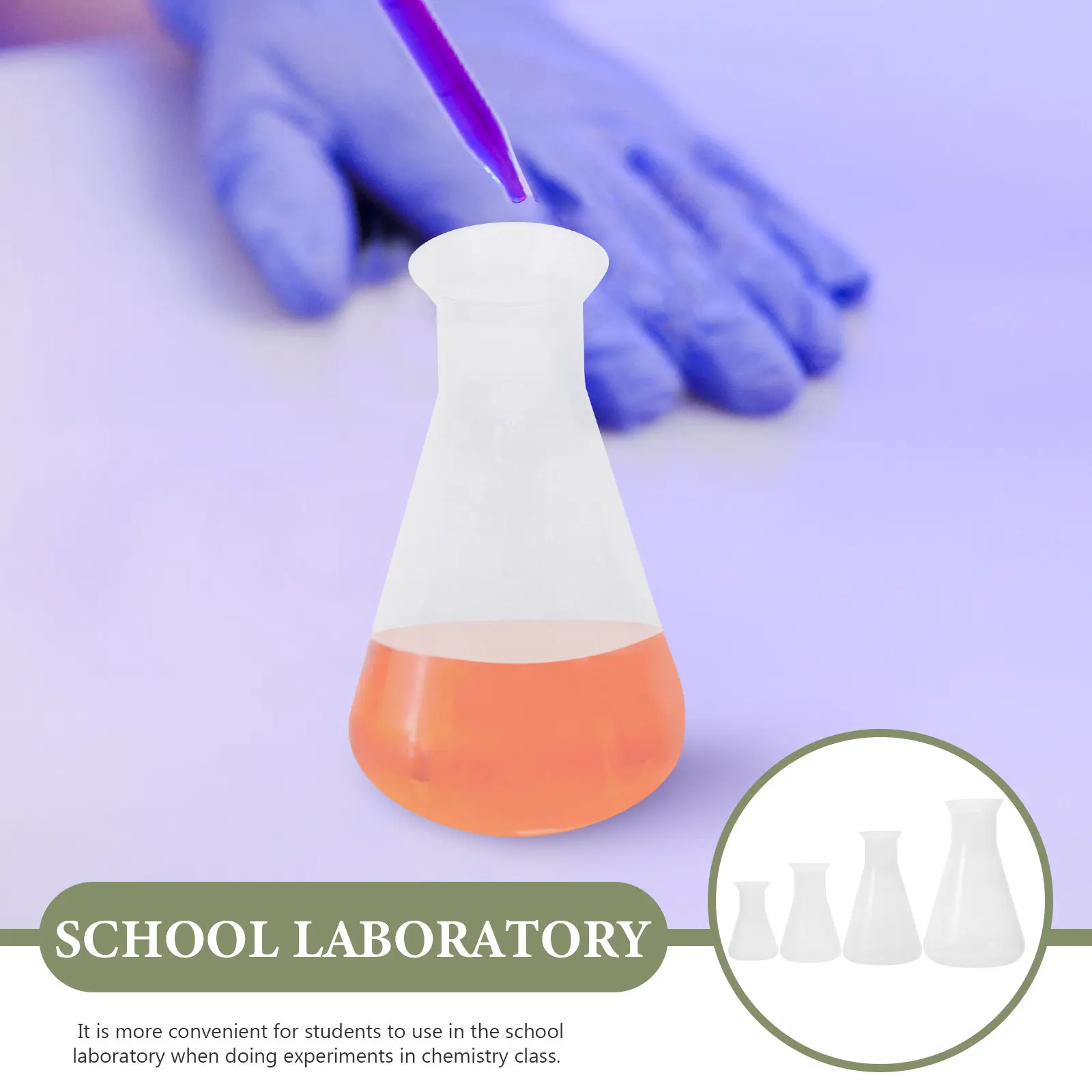 4Pcs Premium Erlenmeyer Flasks Set 50Ml 100Ml 250Ml 500Ml Clear Scale Conical Laboratory Flask for Chemistry Experiments Student