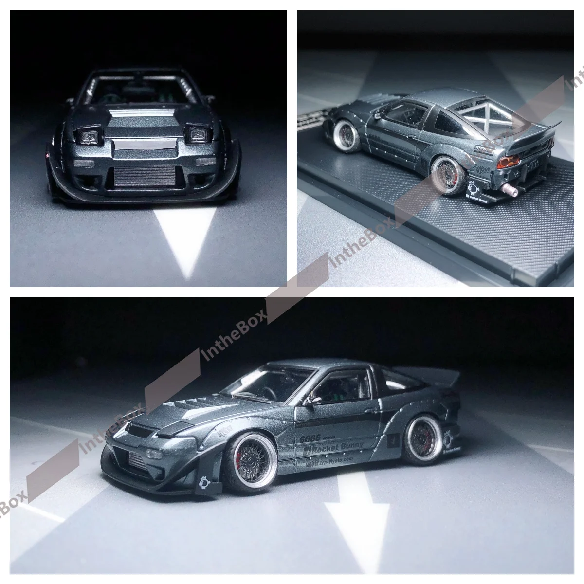 

MicroTrubo MT 1/64 180SX Rocket Bunny JDM Frosted Gray Diecast Model Car Collection Limited Edition Hobby Toys