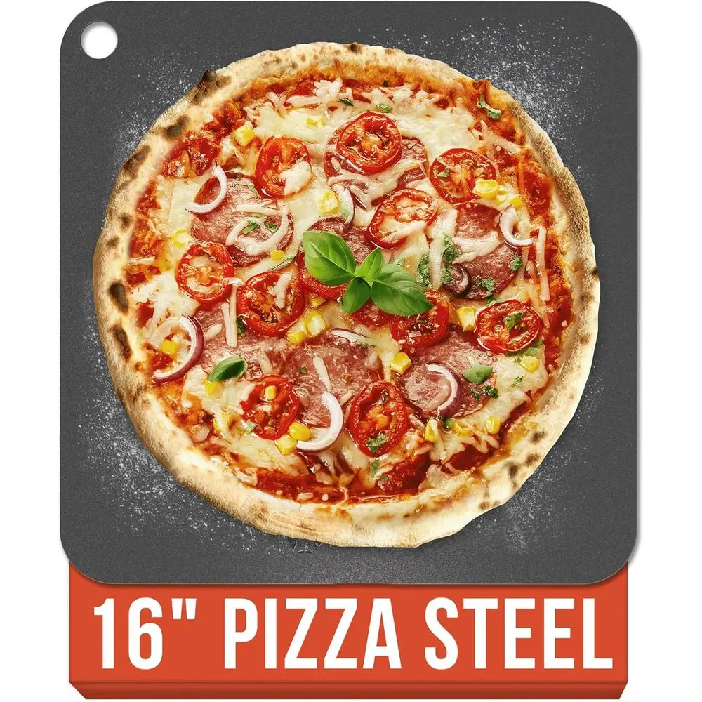 

16 Inch Thick-Crust Pizza Steel or Oven, Grill, Sourdough Bread Baking Stone