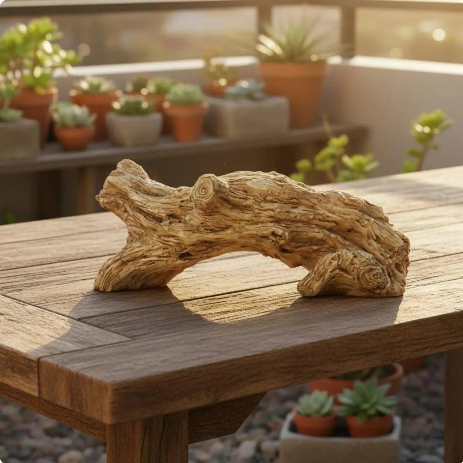 Resin Tree Stump Pot Natural Look Faux Wood Root Planter Retro Design