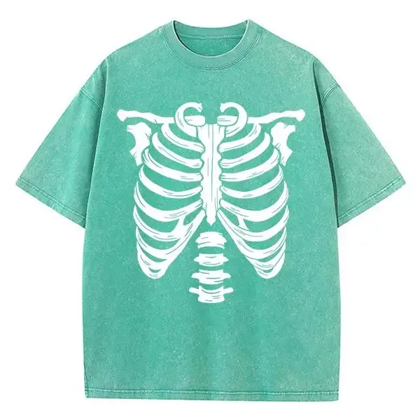 해골 뼈 패턴 디자인 프린트 티셔츠, 남성 코튼 소프트 T 독창성, 통기성 T-s 아트 패션, 반팔