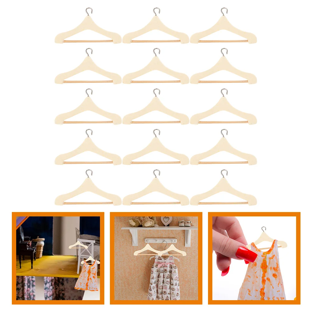 

15 Pcs Mini Simulation Hanger Clothes Racks Hangers Toy Room Alloy House Supplies Hanging Tiny Baby Wardrobe Clothing