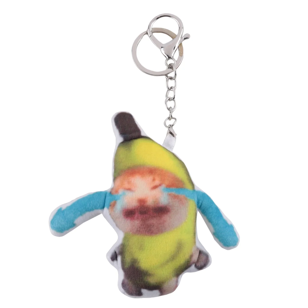 

CC-Crying Banana Cat,Key Chain Plush Pendant Cute Banana-Cat Doll with Sound Bag Funny Pendant Kids Classmate Gifts