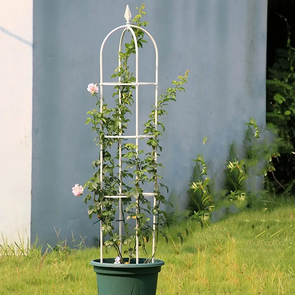 

Белый L-образный садовый обелиск с решеткой, цветком и опорой для восхождения виноградной лозы для прочного роста растений