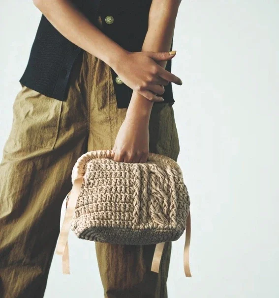 ALÉM DO REEF-Bolsa Crochet livro para senhoras, livro tutorial, marca popular, primavera e verão