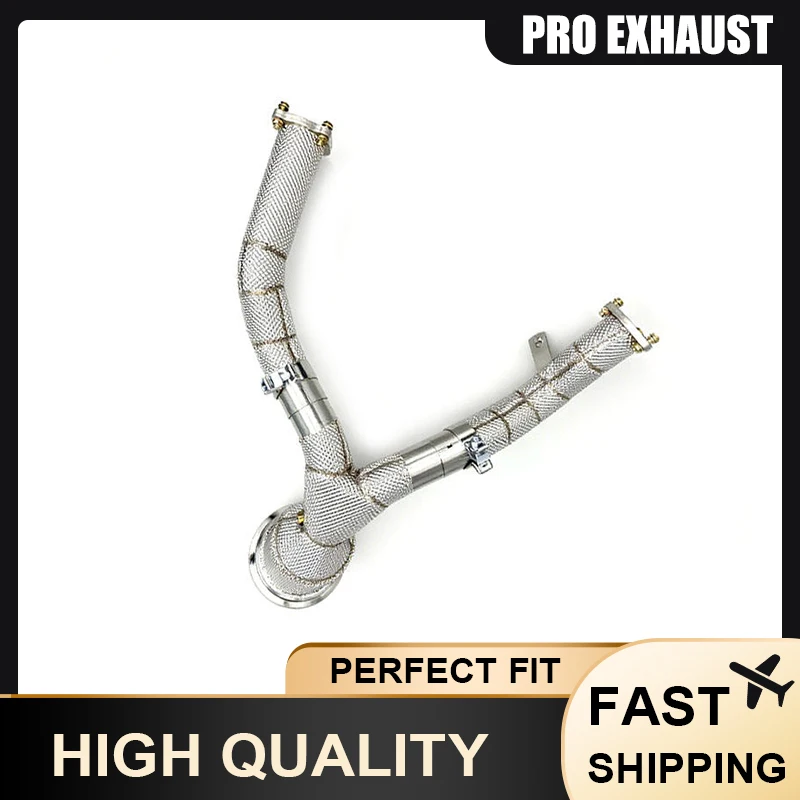 PRO Stainless Steel Downpipe Exhaust Head for Audi A7 3.0T C8 2019-2024 High-flow Racing Car with Heat Insulation Upgrade Power