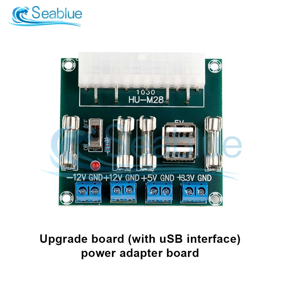 HU-M28W 24 Pin Desktop Computer ATX Power Adapter Board Computer ATX Power Supply Transfer Board Outlet Extension Module