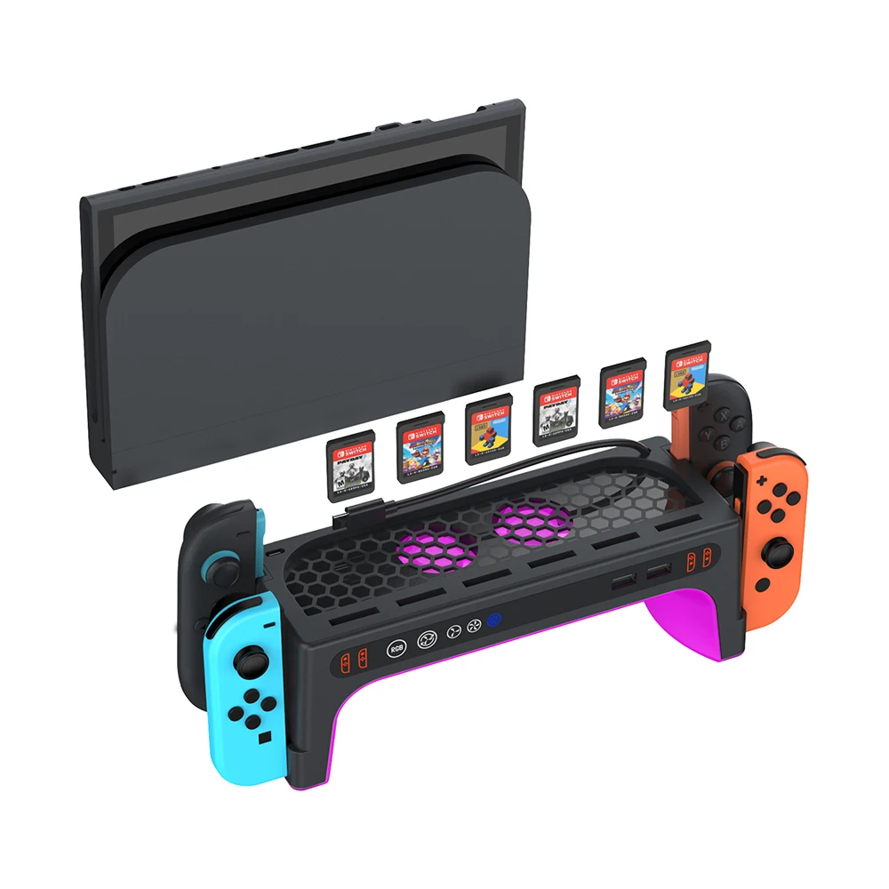 

For Switch 2 Dock Station with Joycon2 Charger Storage Organizer for 12 Switch2 Game Cards Controllers & Switch 2 Console Base