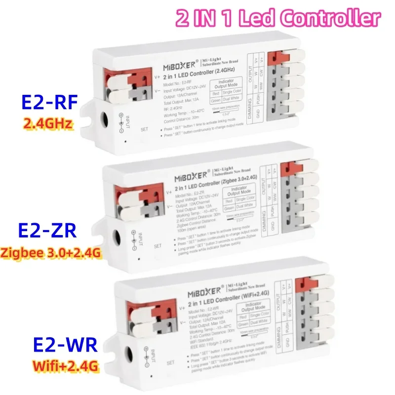 Milight 2/3 WR ER 2/3 in 1 Led Controller RF WiFi/Zigbee3.0+2.4G DC12-24V for Single color/CCT/RGB/RGBW/RGB+CCT LED Strip Light