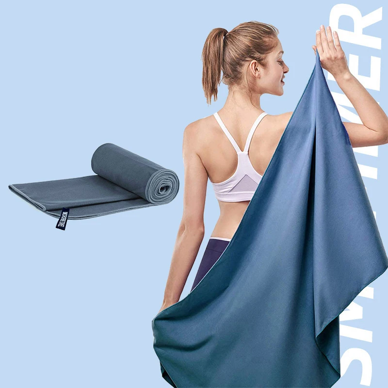 Sports Towel Portable Sweat Absorbent Swimming Double Sided Fleece Quick Dry Towel Microfiber