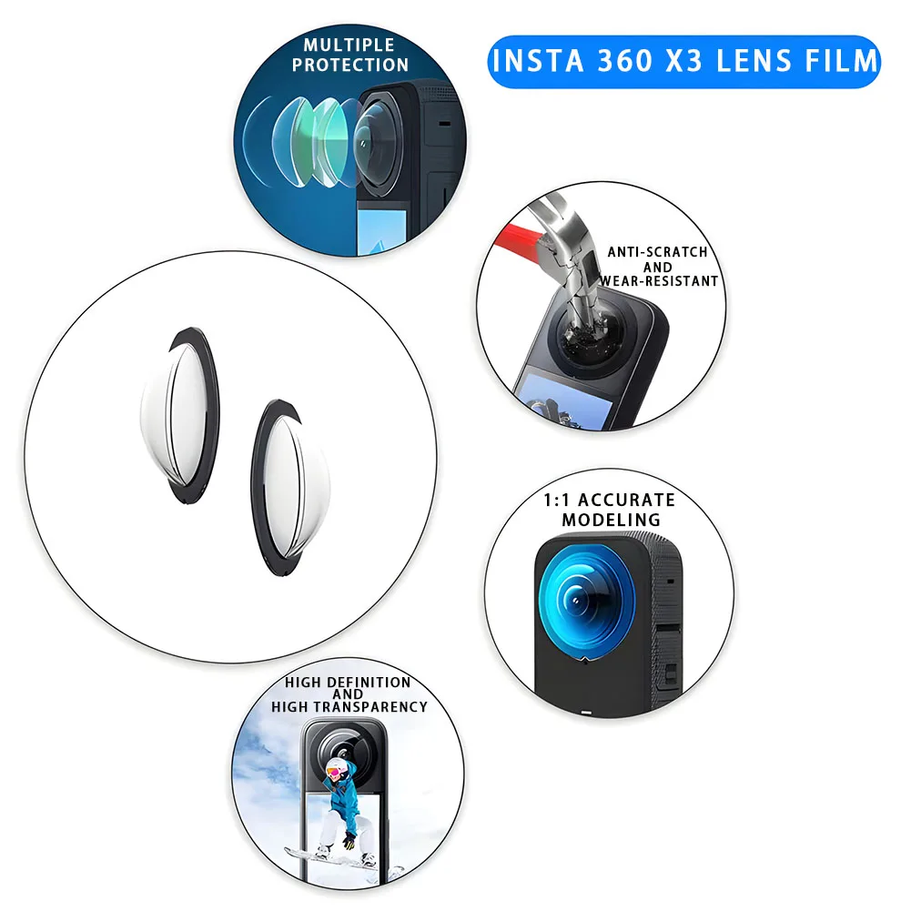 Bolsa para Insta360 X3, funda protectora para lente de cámara panorámica, Protector de pantalla para Insta 360x3, accesorios