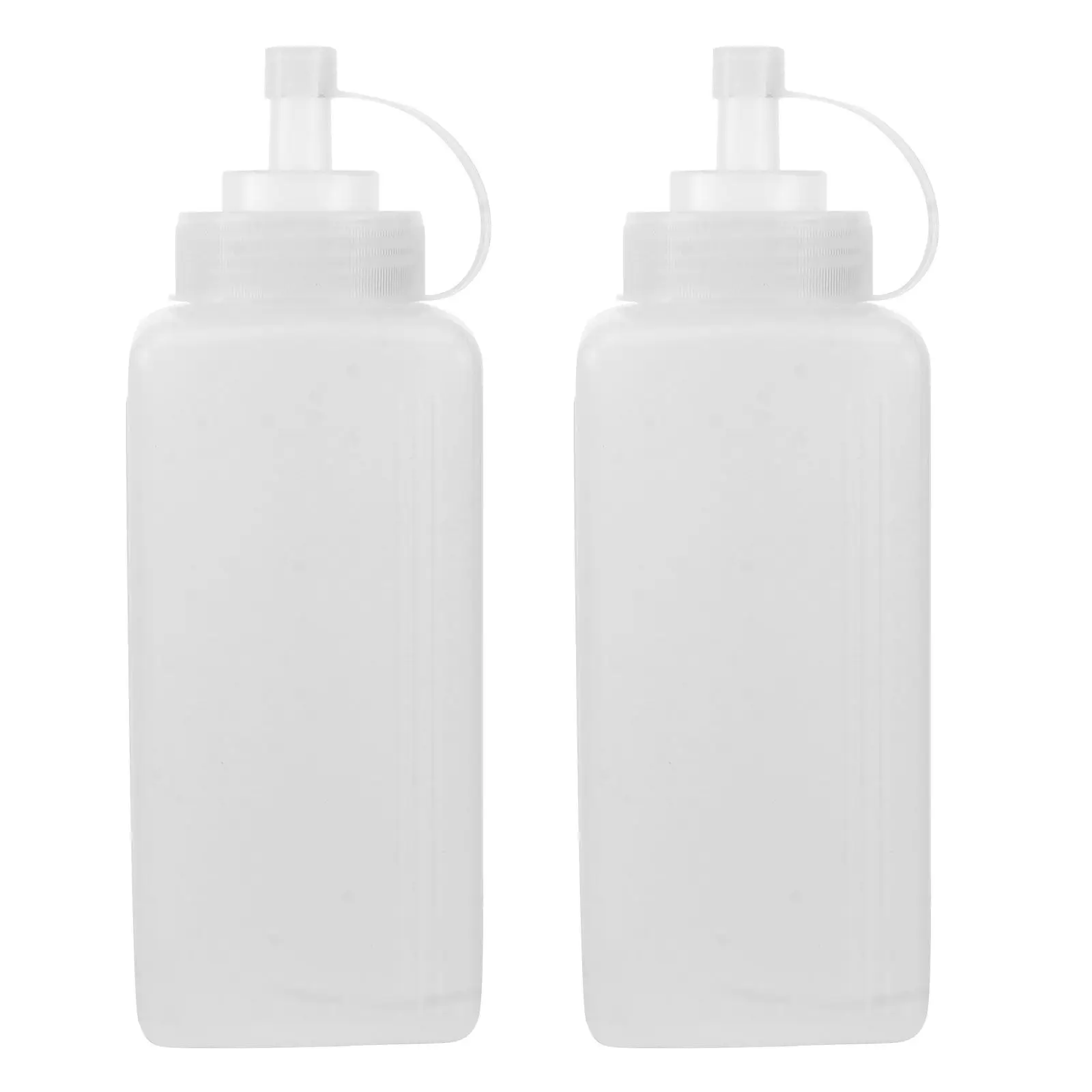 2Pcs Plastic Squeeze Bottles Wide Mouth Leakproof Kitchen Sauce Dispensers for Home Salad Dressing Jam Honey Storage view 6