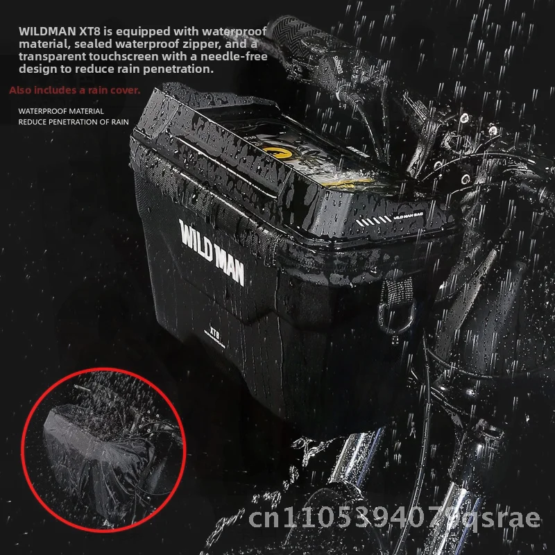 

WILD MAN Hard Shell EVA Bicycle Front Bag with Quick-Release Mount Black 3L Mobile Phone Bag for Car Front Handlebar Electric