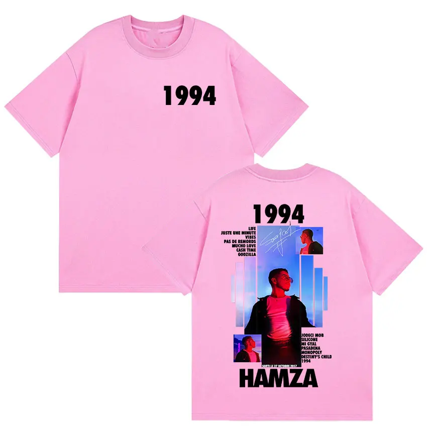 مغني الراب هامزا 1994 جولة الألبوم 2025 الجرافيك تي شيرت الرجال ريترو موضة القطن تي شيرتات قصيرة الاكمام الهيب هوب الملابس تيز #6