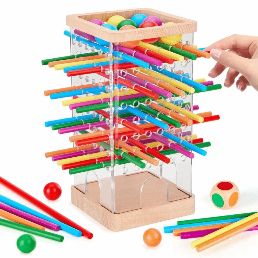Nuovo gioco colorato con bastoncini di legno Sviluppo cognitivo Addestramento della concentrazione Giochi da tavolo in legno Educativi Montessori per ragazzi e ragazze
