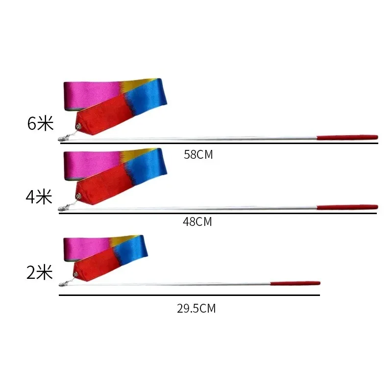 2/4/6M kolorowa gimnastyka artystyczna gimnastyka wstążki do fitnessu w pomieszczeniach sprzęt sportowy tańce baletowe