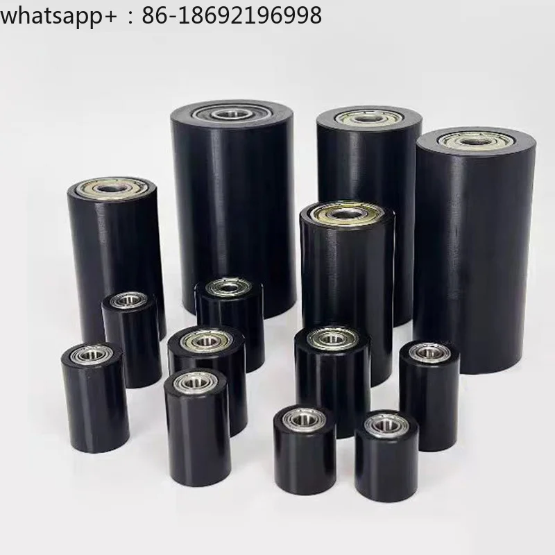 POM Bearing Roller Rubber Sleeve Pulley Bearing Wheels Mute Conveyor Belt Rubber Double Bearing PE Nylon Pulley 28mm 32mm