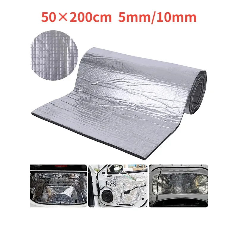 5/10mm 200x50cm Sound Deadener Mat Auto Acoustic Thermal Mat Sound Proof Wall Panels Car Deadening Noise Insulation Mats For Car