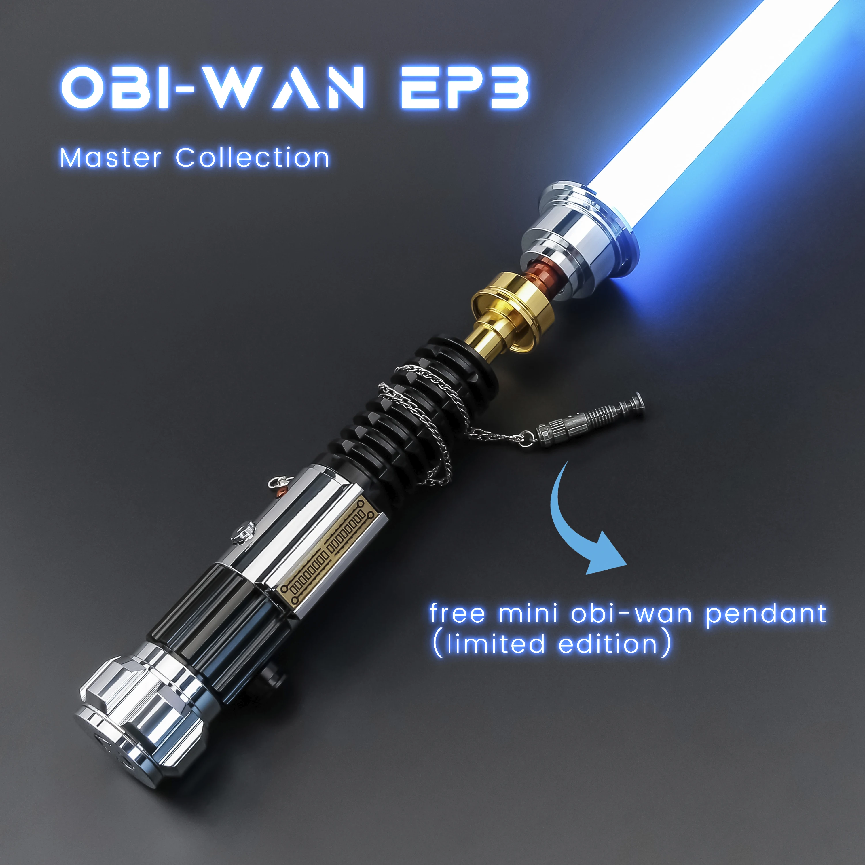 

TXQSABER Obi-Wan EP3 Lightsaber New Pixel SN Proffie Laser Sword with Led Blade SD Card Metal Handle Jedi Heavy Dueling Laser