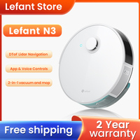 Lefant N3 4000Pa Suction Robot Vacuum and Sonic Mop Combo,Precision Mapping with Lidar&dToF Sensors,Ultrasonic Carpet Detection