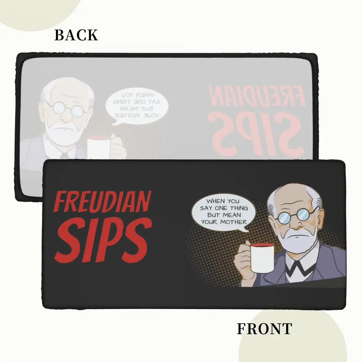 Freudian Sips- Psychology Design Rectangular Tablecloth Oilproof Table Cover for Festival Party Decorations Table Cloth