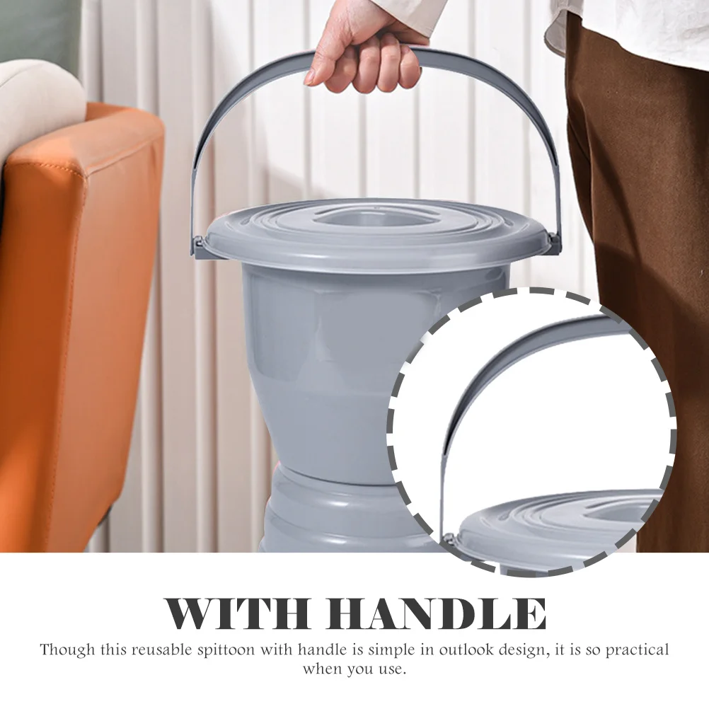 وعاء غرفة بلاستيكي سميك مع غطاء مقبض مبولة متينة للأطفال المسنين والمعاقين للاستخدام المنزلي مقلاة سرير مرحاض ليلية #4