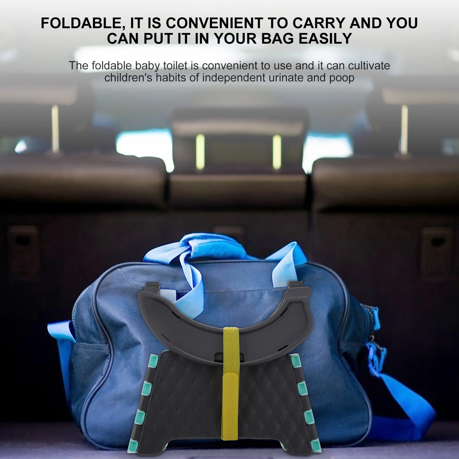 

1Set Foldable Baby Toilet Portable Travel Closestool Foldable Plastic Silicone Potty for Home Car Outdoor Use Independent Habit