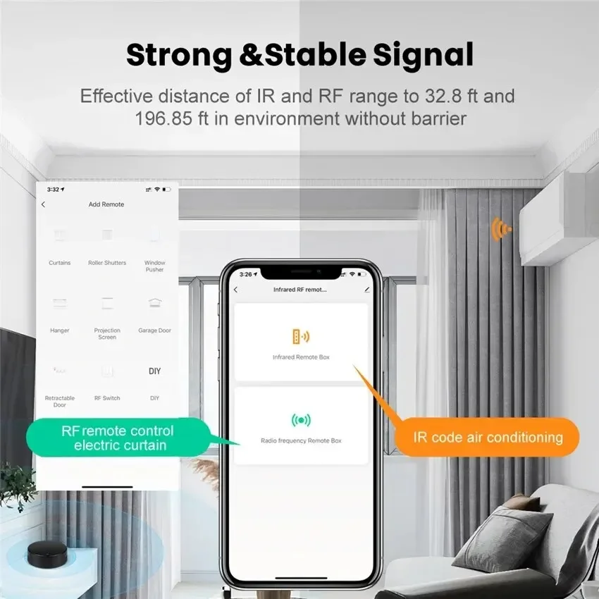 Controle remoto inteligente rf 433 ir, tuya, wi-fi, infravermelho, para ar condicionado, todos tv, lg, alexa, google home