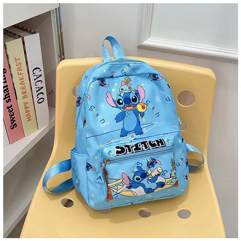

New Cartoon Cute Stitch Kids Backpack Disney Fashion Student Schoolbag Disney Lightweight Schoolbag