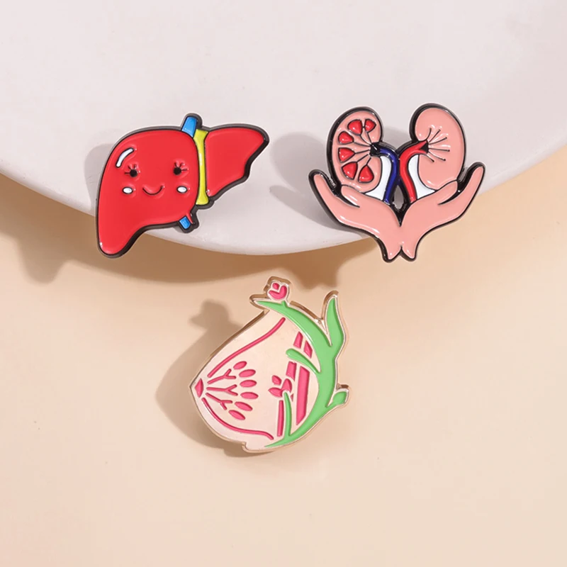 

Creative Body Organ Enamel Brooch Tulip Nipple Cartoon Lung Organ Medical Metal Badge Punk Lapel Pin Jewelry Accessory Gift