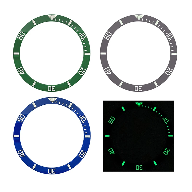 38mmx31.5mm Flat Ceramics Watch Bezel Insert Fit for SKX007 SKX009 SRPD Case NH36 NH35 Movement Men Watch Ring Refit Parts