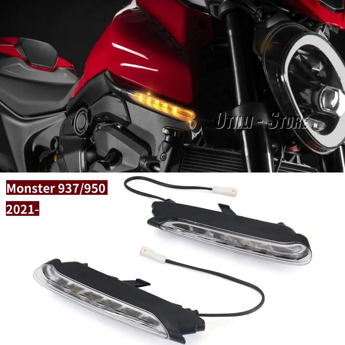 

Motorcycle LED Turn Signals Light Flasher Lamp Indicator For DUCATI Monster 937 MONSTER 950 2021 2022 2023 Accessories