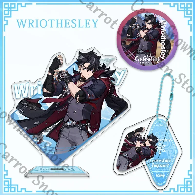 Anime Genshin Impact Zhongli Neuvillette Acrylic Standing Board Decorate  Sign Badge Keychain Cospaly Cartoon Keyring Emblem
