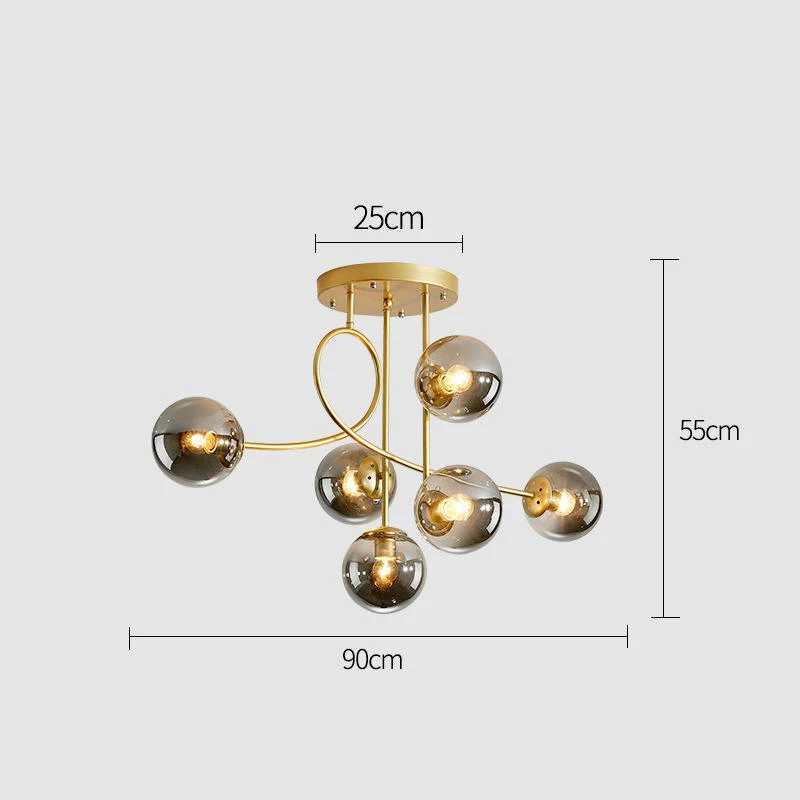 JUNYU Nordic Moderne Magic Bean Glazen Plafondkroonluchter LED Goud/Zwart Luxe Hanglamp voor Woonkamer Slaapkamer Home Decor