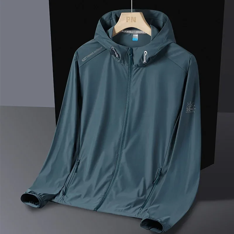 

Summer New Fashion Men's High Quality Ice Silk Outdoor Sunscreen Coat Waterfroof Quick Drying UV Protection Breathable Skin Coat