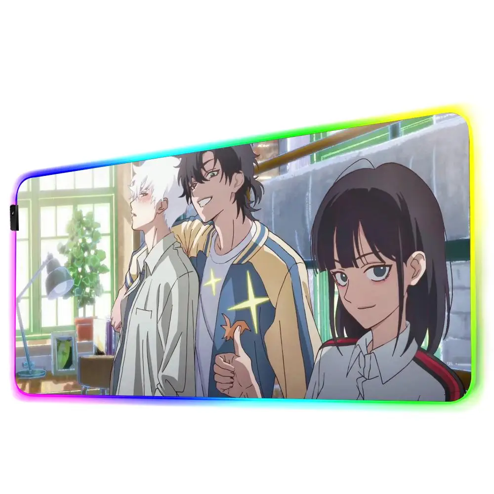 Alfombrilla de ratón Anime Link Click, alfombrilla de ratón RGB para juegos, alfombrilla LED grande para escritorio de PC, alfombrilla luminosa para ratón, alfombrillas grandes para teclado, alfombra de mesa con
