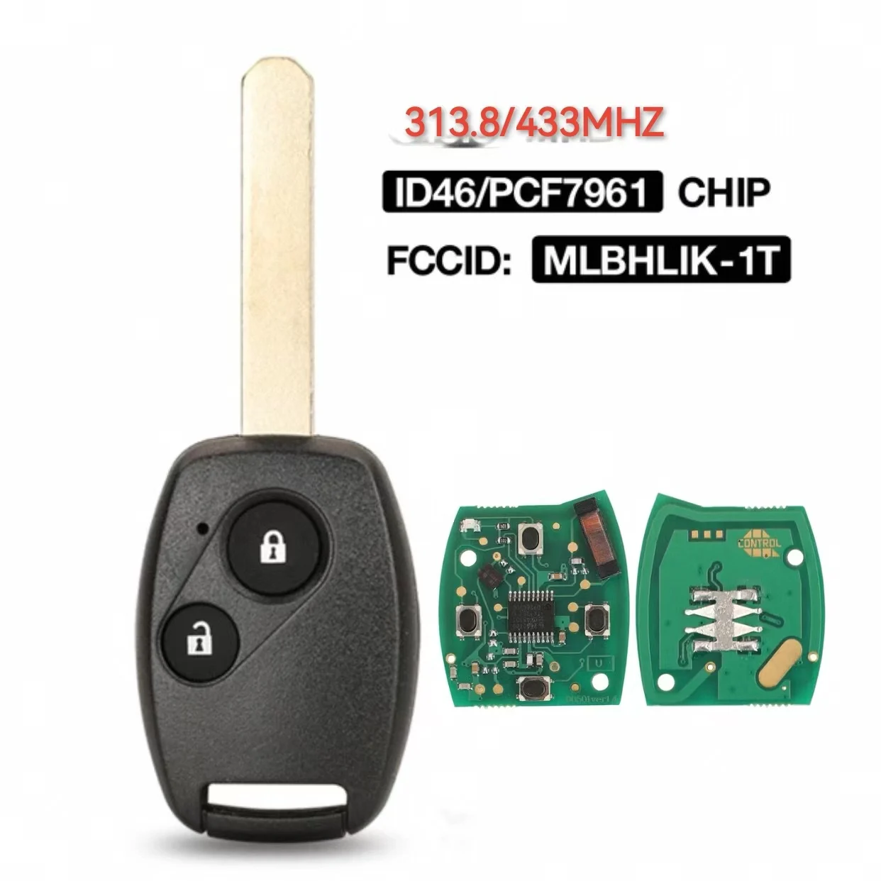 Jing xin sleutel Afstandsbediening Autosleutel 2/2 + 1/3/3 + 1 Knoppen 313/433MHZ ID46Chip Voor Honda CR-V 2007 2008 2009 2010 2011 2012 2013 MLBHLIK-1T