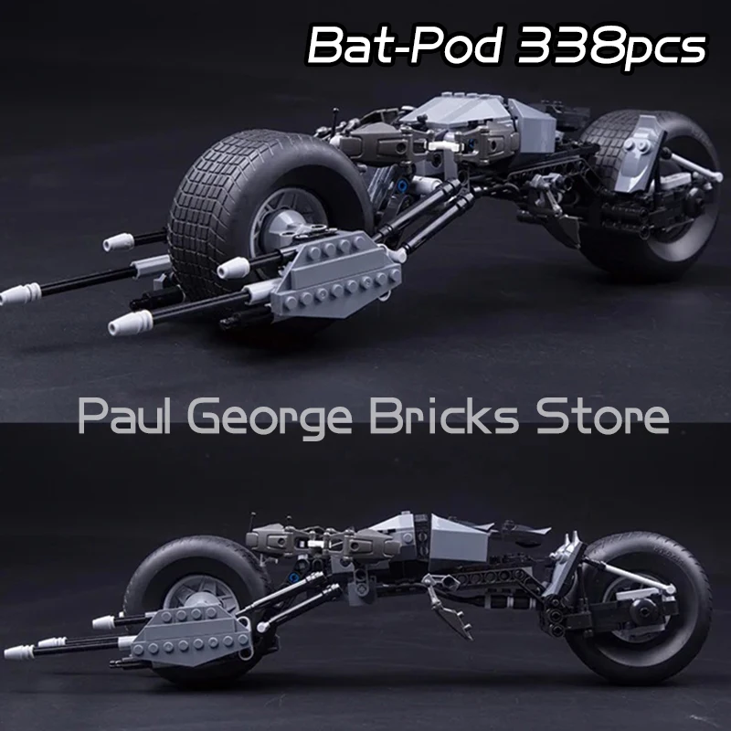 338pcs Super Heroes Series Bat Pod Building Blocks Batmobile Batcycle Car Bricks Toys For Boys Birthday Gifts 7115