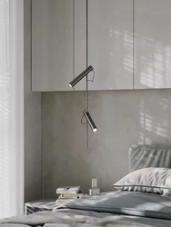 Modern Nordic black metal LED ceiling pendant light living room sofa bedroom adjustable spotlight 2 arms interior ceiling lamp