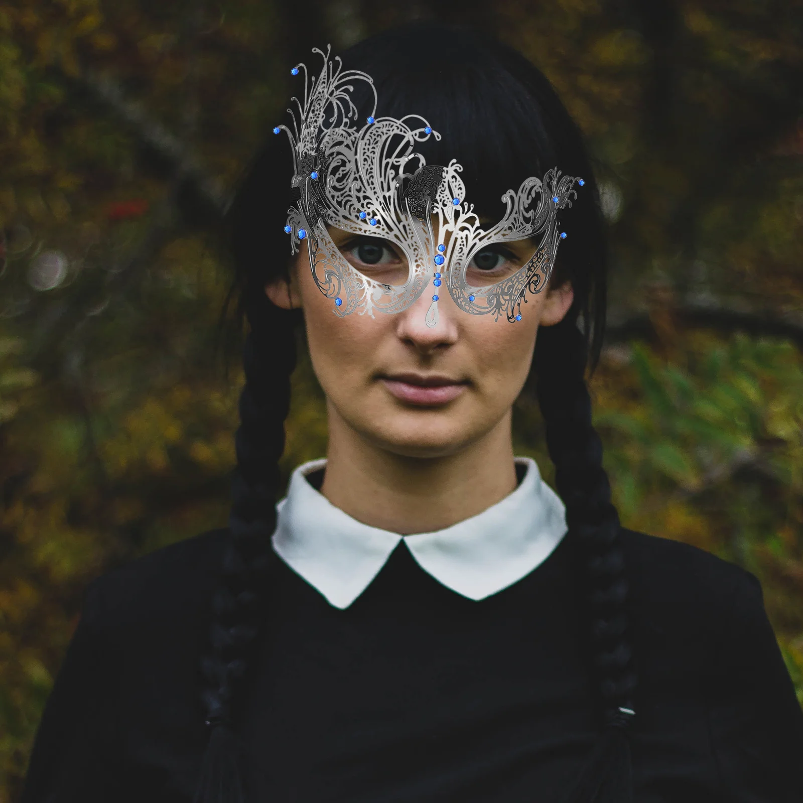 

2Pcs Metal Masquerade Masks Delicate Party Mask Props Portable Halloween Festival Accessories Mask Prop Festival Supply