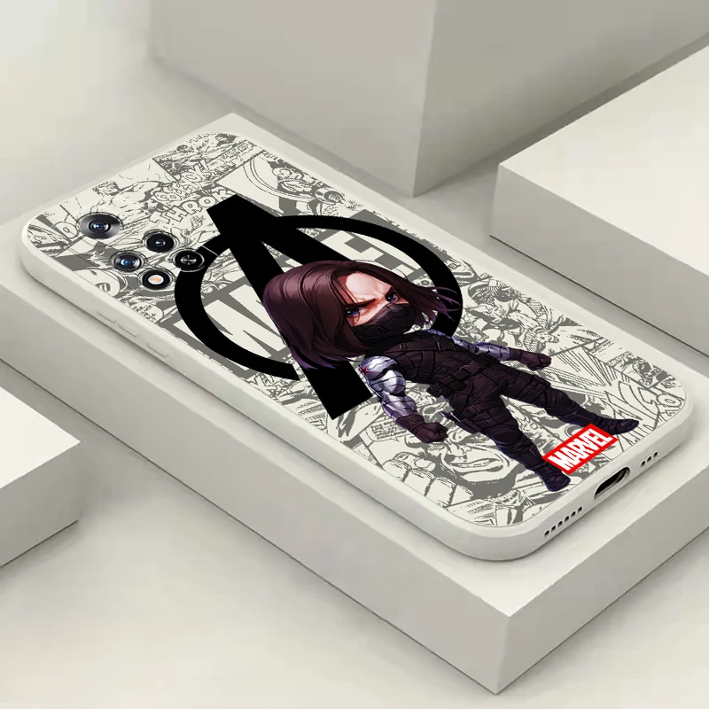 Capa de telefone de silicone líquido Bucky Barnes e Capitão América, capa para Xiaomi Mi 13, 12, 12s, Mi 11, 11T, 10S, 10 Pro, Ultra Lite