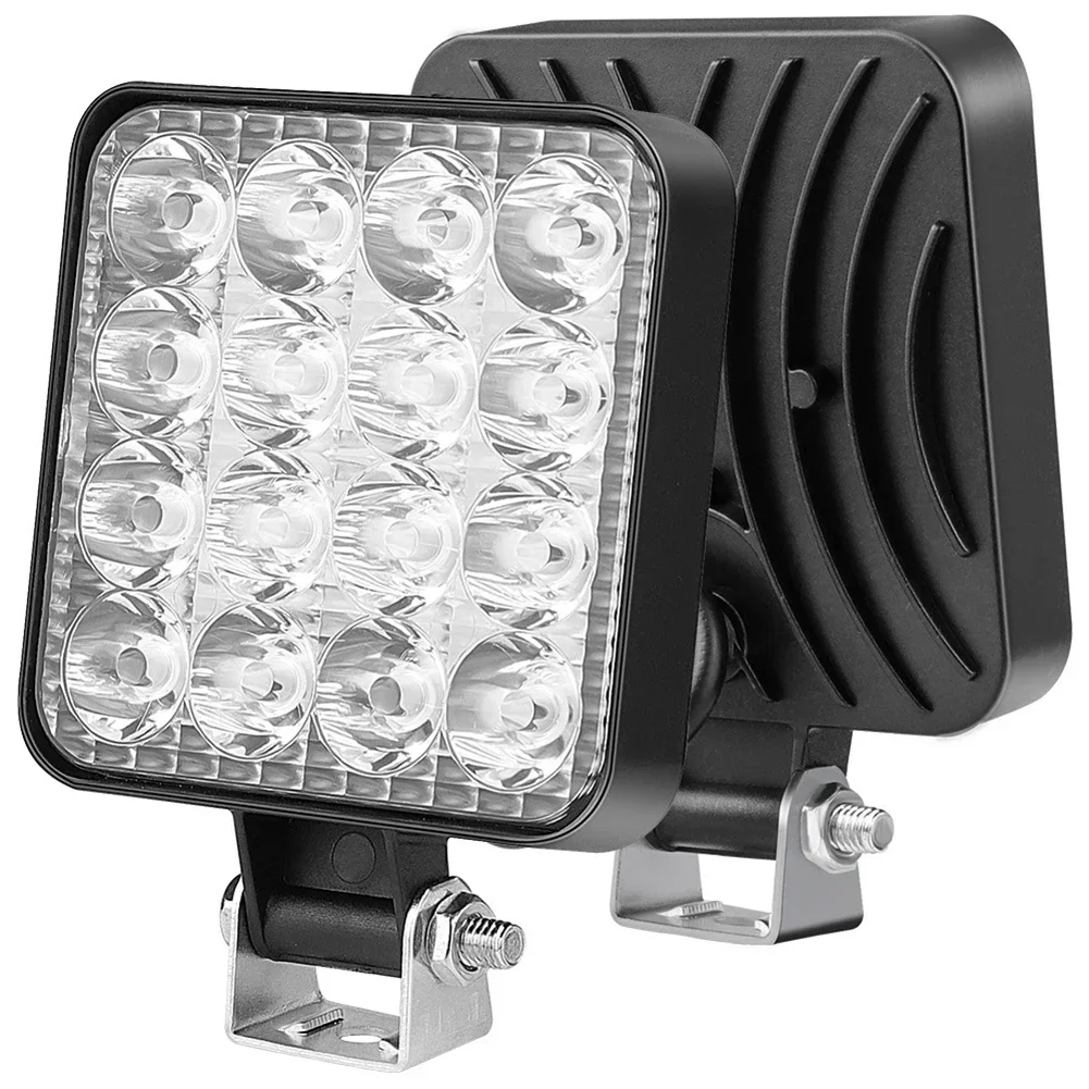 

Car LED Mini Square 16 Lights 48W ABS Type 12V Off-road Vehicle Forklift Headlight Reversing Lights, Daytime Running Lights