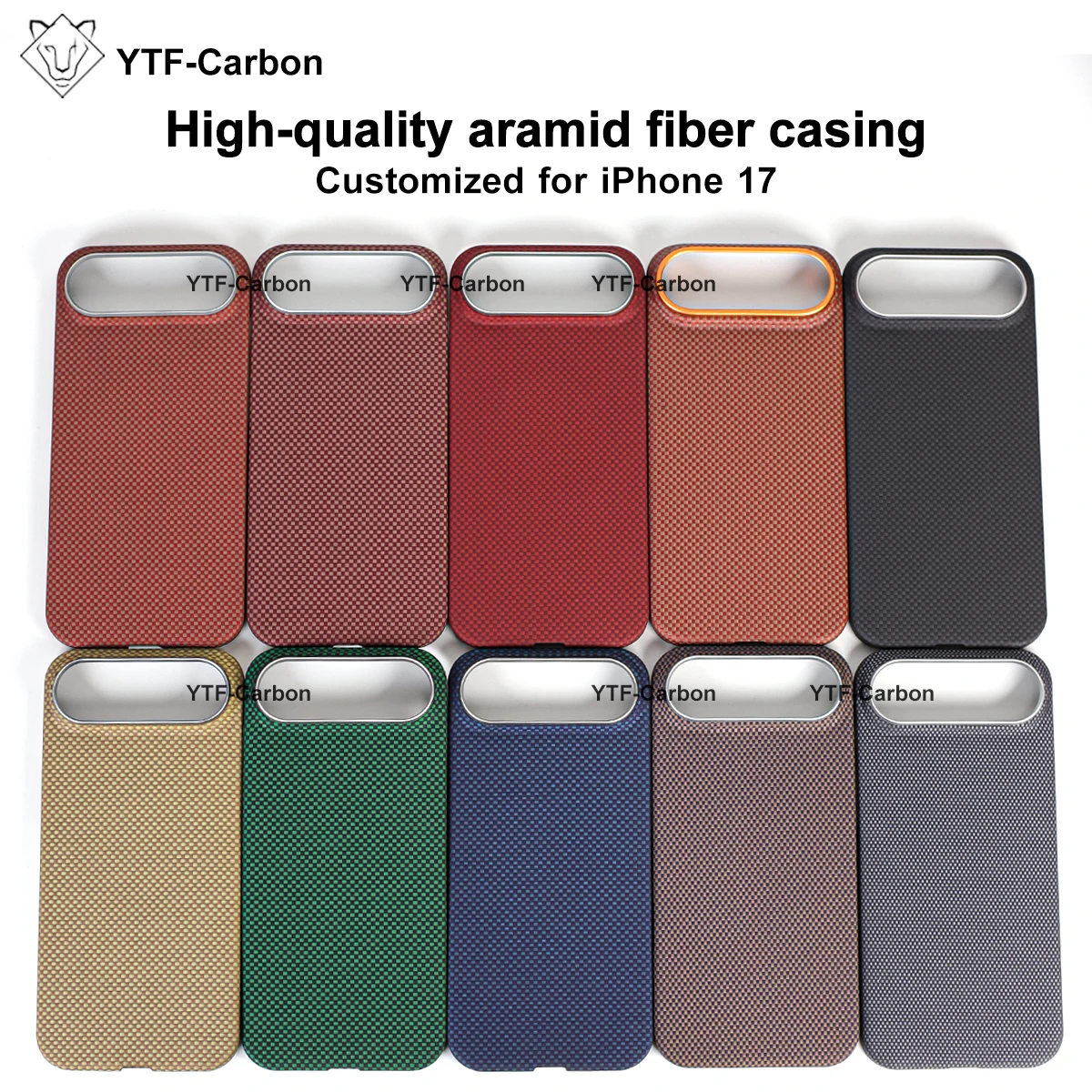 YTF-Carbon dla iPhone 17 Air Etui na telefon komórkowy Ultra-cienkie etui z Kevlaru Aramid 17 Pro Max Magnetyczne etui na iPhone 17 Pro — zdjęcie produktu 3