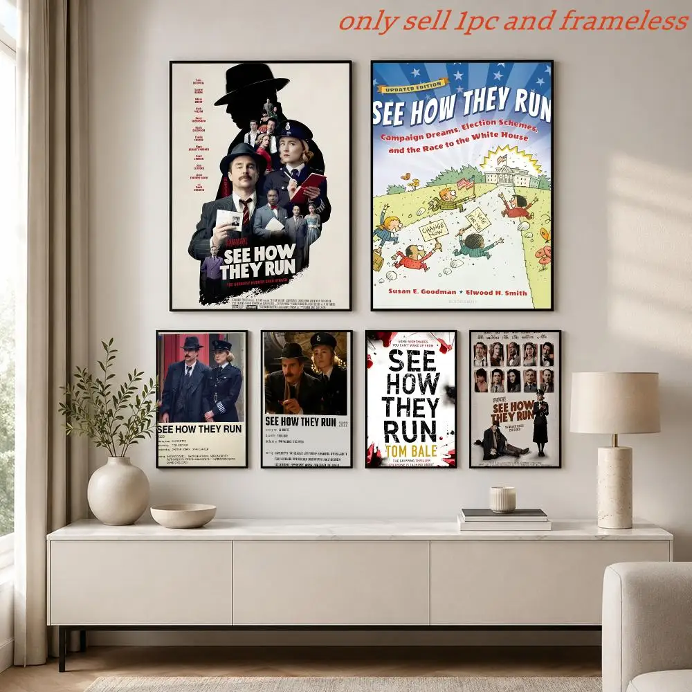 Poster Prints Cover Painting Wall Art Picture Living Room Home Decor Suspense comedy Movie S-See How They Run