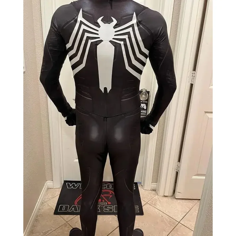 Halloween Insomniac Spider 2 Venom Cosplay Costume Men Superhero Zentai Bodysuit for Adult Party Jumpsuit