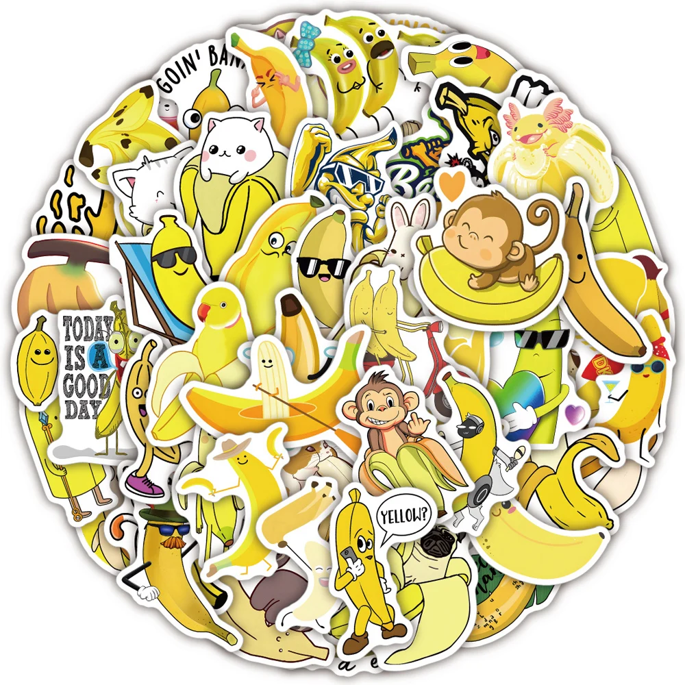 10/30/60pcs adesivi animali Banana Kawaii ragazze decalcomanie impermeabili Graffiti bagagli Scrapbooking telefono simpatici adesivi per bambini giocattoli