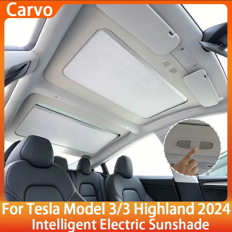 

Электрический солнцезащитный козырек для Tesla Model 3 Highland 2024 с голосовым управлением, защита от УФ-излучения, аксессуары для автомобиля ﻿ ﻿