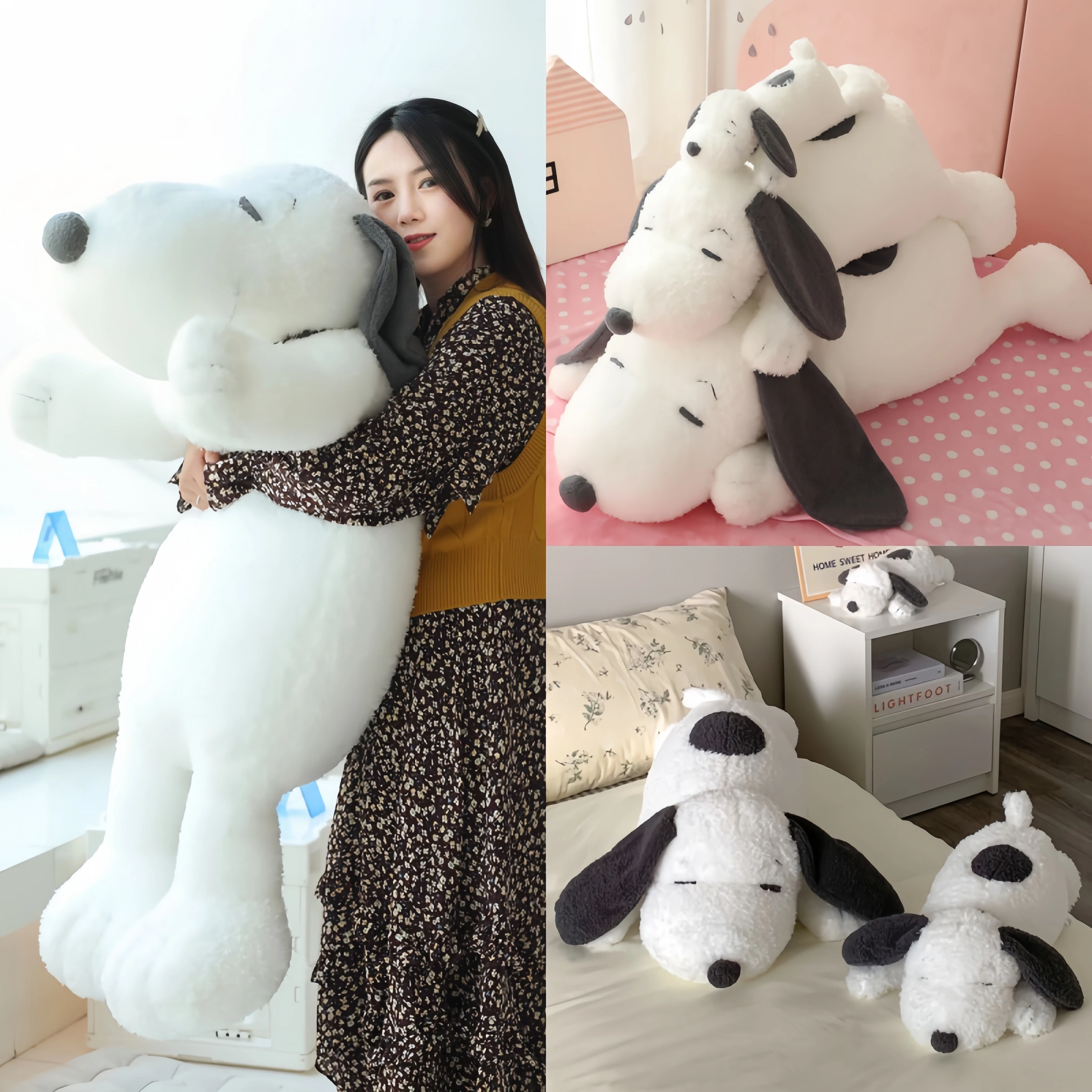 Snoopy Plush Toy Big Size Snoopy Stuffed Doll Children's Toy Snoopy Plushies Pillow White Dog Puppy Home Decoration Girl Gift