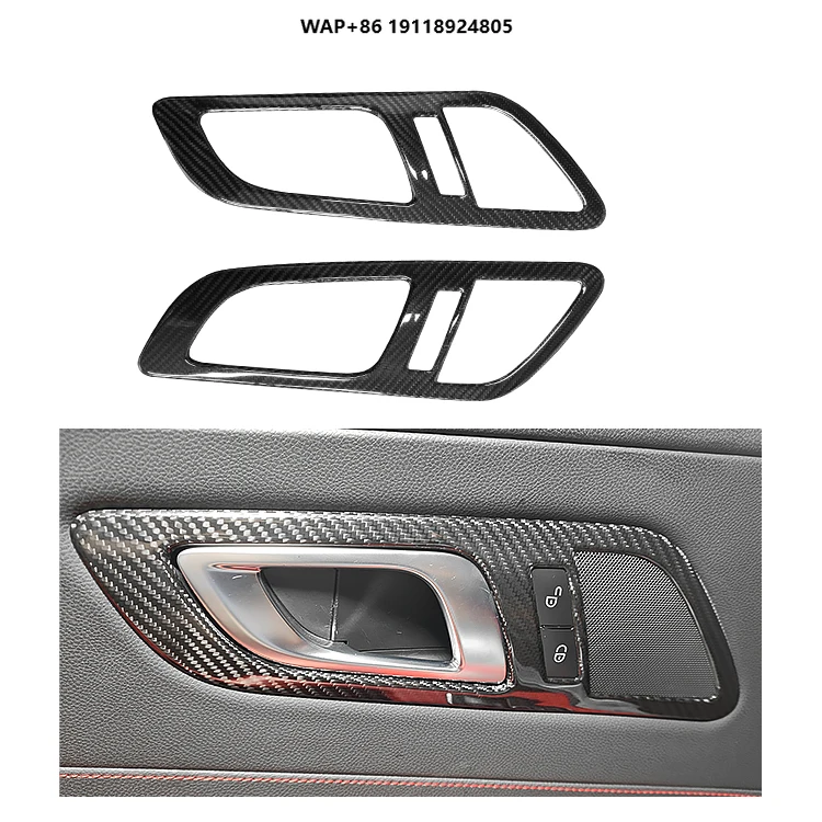 for Benz AMG GT GTS GTR C190 R190 2019-2023 Carbon Fiber Inner Door Handle Panel Frame Cover Car Interior Accessories