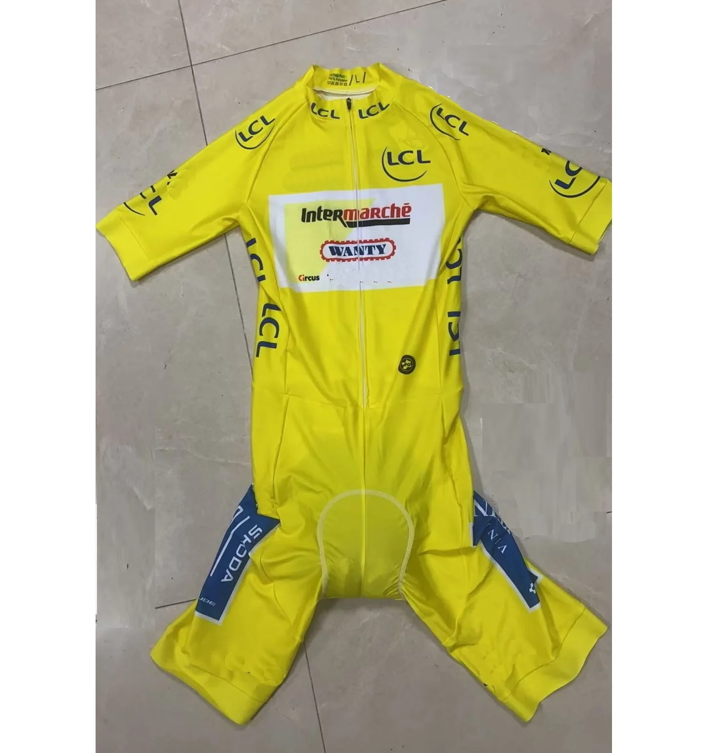 

LASER CUT Skinsuit INTERMARCHÉ-WANTY TEAM TDF YELLOW Bodysuit SHORT Cycling Jersey Bike Clothing Maillot Ropa Ciclismo